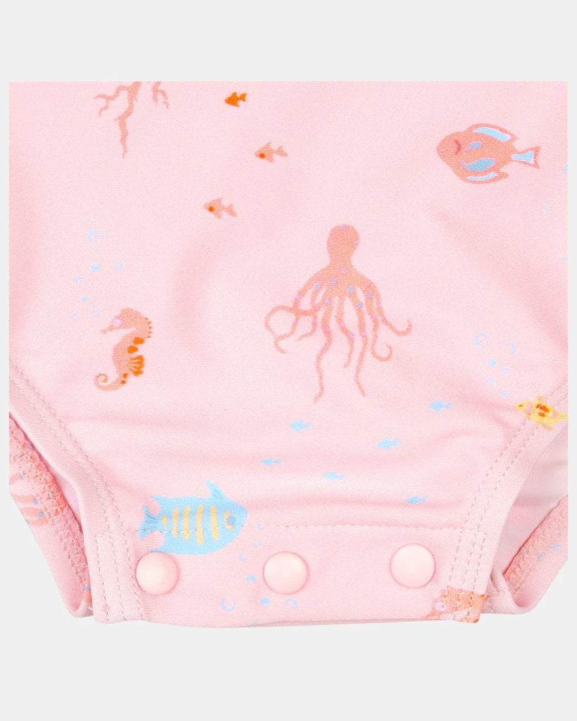 Toshi Swim Baby Onesie Long Sleeve Classic - Coral