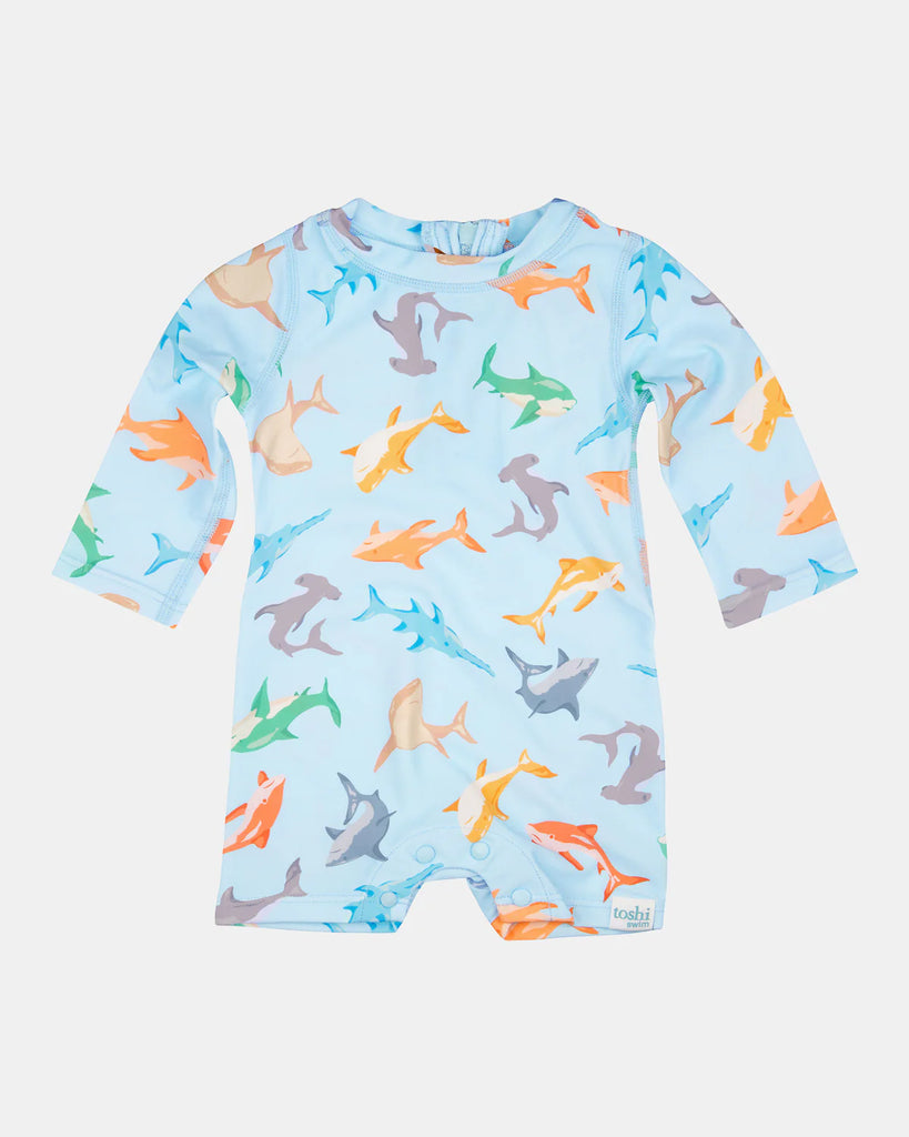 Toshi Swim Baby Onesie L/S Classic- Sharky