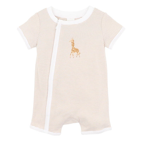 BEBE BILLIE GIRAFFE ORGANIC  SS ZIPSUIT