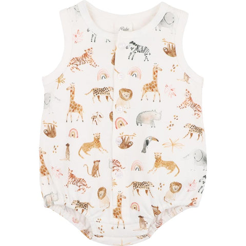 BEBE BILLIE PRINT ORGANIC  BUTTON FRONT BODYSUIT