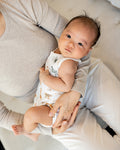 BEBE BILLIE PRINT ORGANIC  BUTTON FRONT BODYSUIT