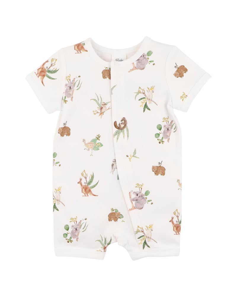 BEBE AUSTRALIANA ORGANIC SS  ZIPSUIT