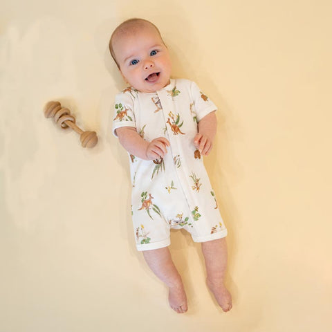 BEBE AUSTRALIANA ORGANIC SS  ZIPSUIT