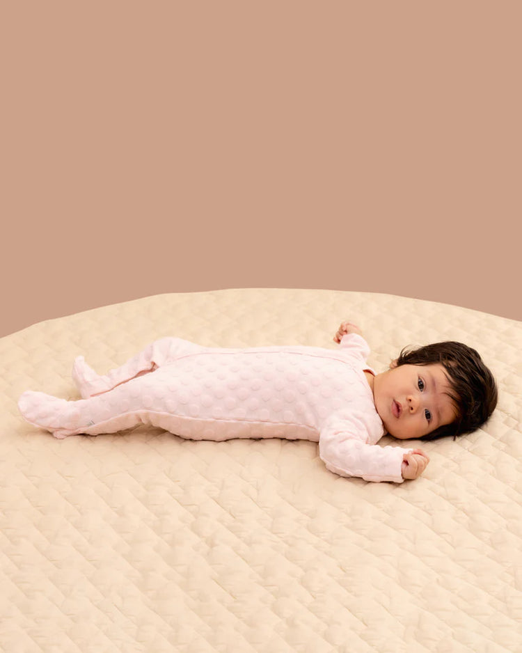 BEBE PINK SPOT LS ROMPER