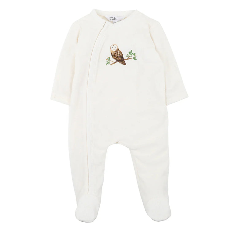 BEBE FRANKIE ZIP ROMPER IN CREAM (00000 Premature)