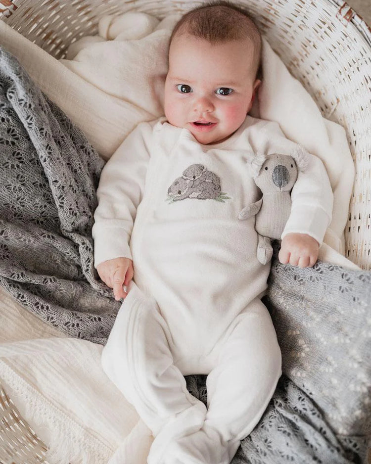 BEBE BAILEY KOALA VELOUR ONESIE