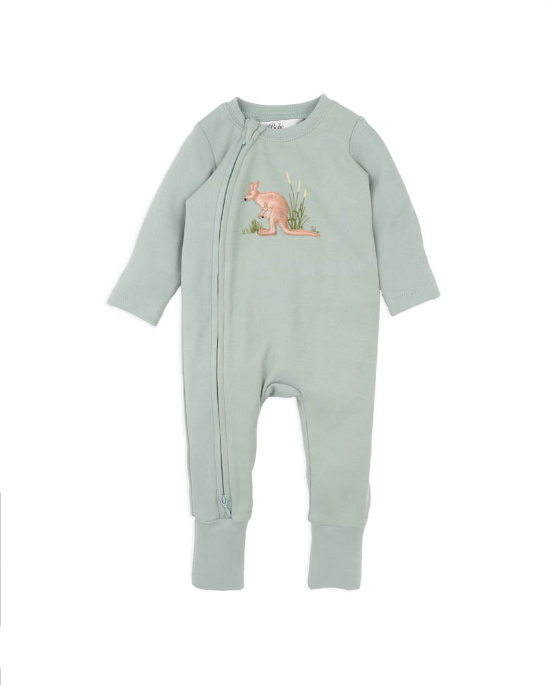 BEBE CHARLIE KANGAROO ORGANIC ZIPSUIT