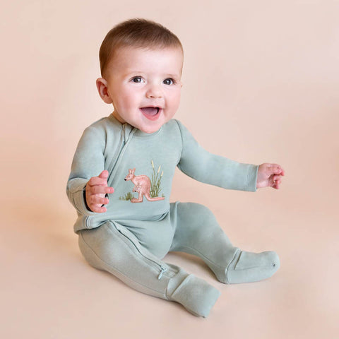 BEBE CHARLIE KANGAROO ORGANIC ZIPSUIT