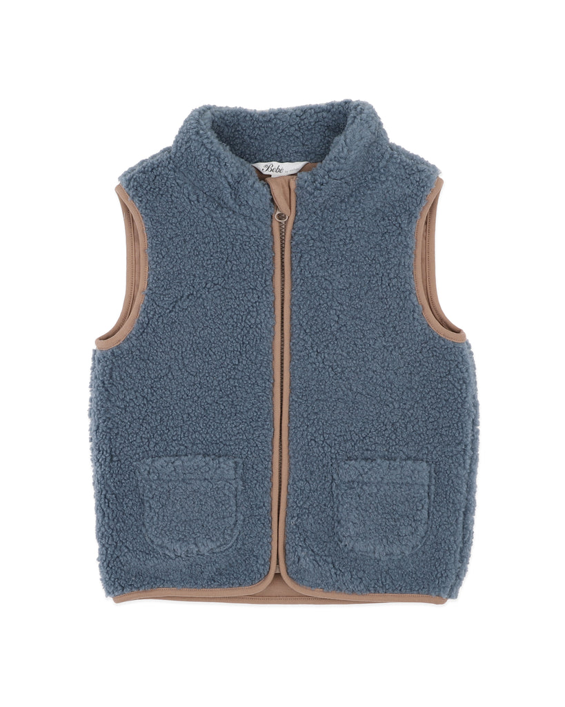 Bebe BLUE SHERPA VEST 3-5 YRS