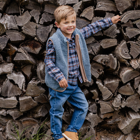 Bebe BLUE SHERPA VEST 3-5 YRS
