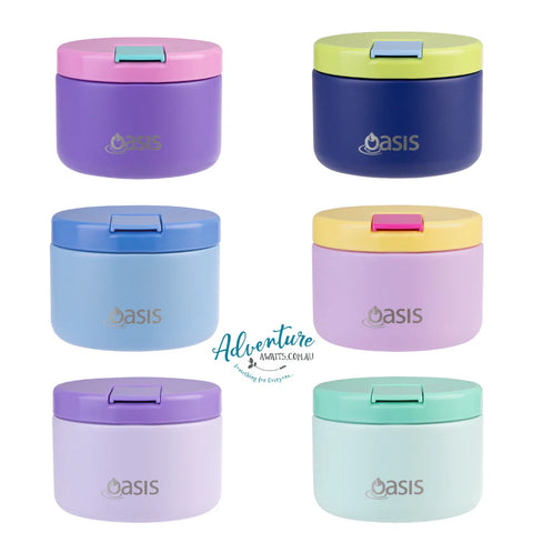 OASIS STAINLESS STEEL DOUBLE WALL INSULATED FOOD FLASK W/ QUICK RELEASE LID 300ML -  LILAC