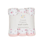 ALL4ELLA Organic wash cloths 3pk - Pink Petals