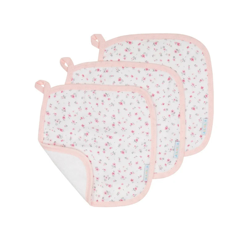 ALL4ELLA Organic wash cloths 3pk - Pink Petals