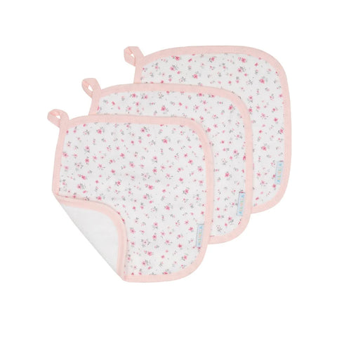ALL4ELLA Organic wash cloths 3pk - Pink Petals