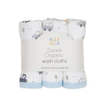 ALL4ELLA Organic wash cloths 3pk - Beep Beep