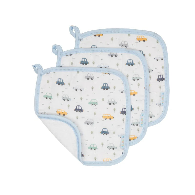 ALL4ELLA Organic wash cloths 3pk - Beep Beep