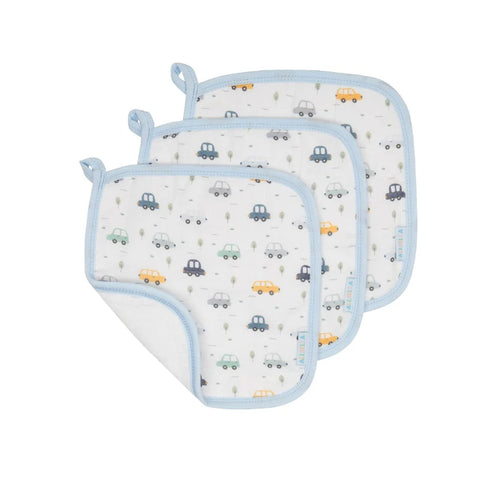 ALL4ELLA Organic wash cloths 3pk - Beep Beep