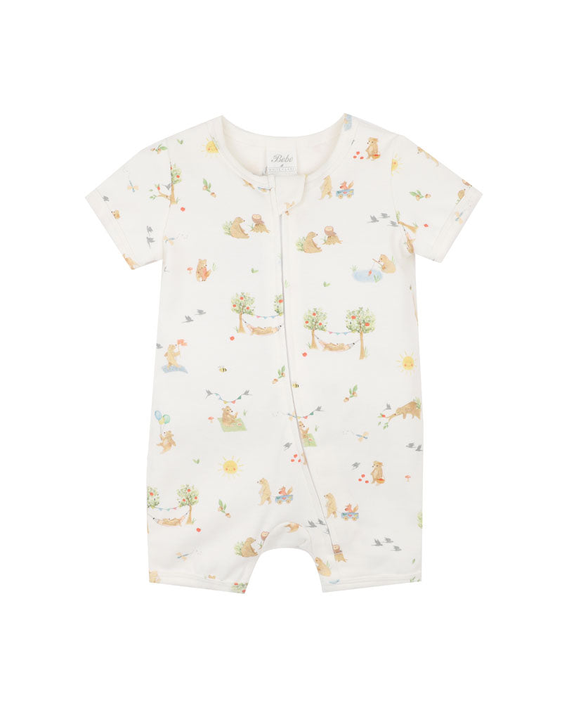 BEBE  BEAR ORGANIC SS  ZIPSUIT