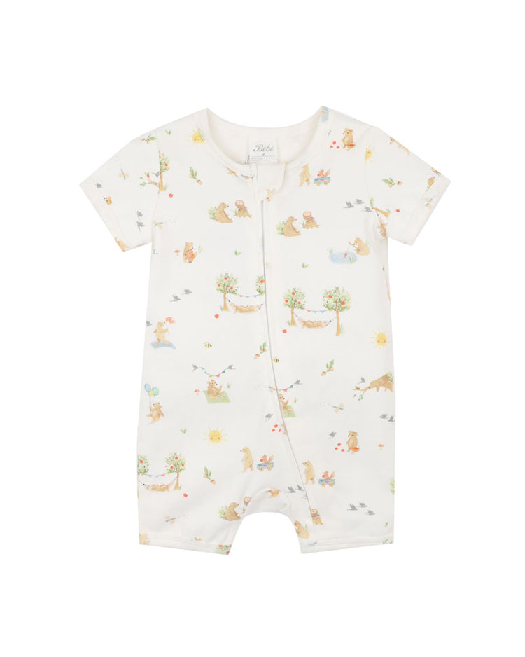 BEBE BEAR ORGANIC SS ZIPSUIT