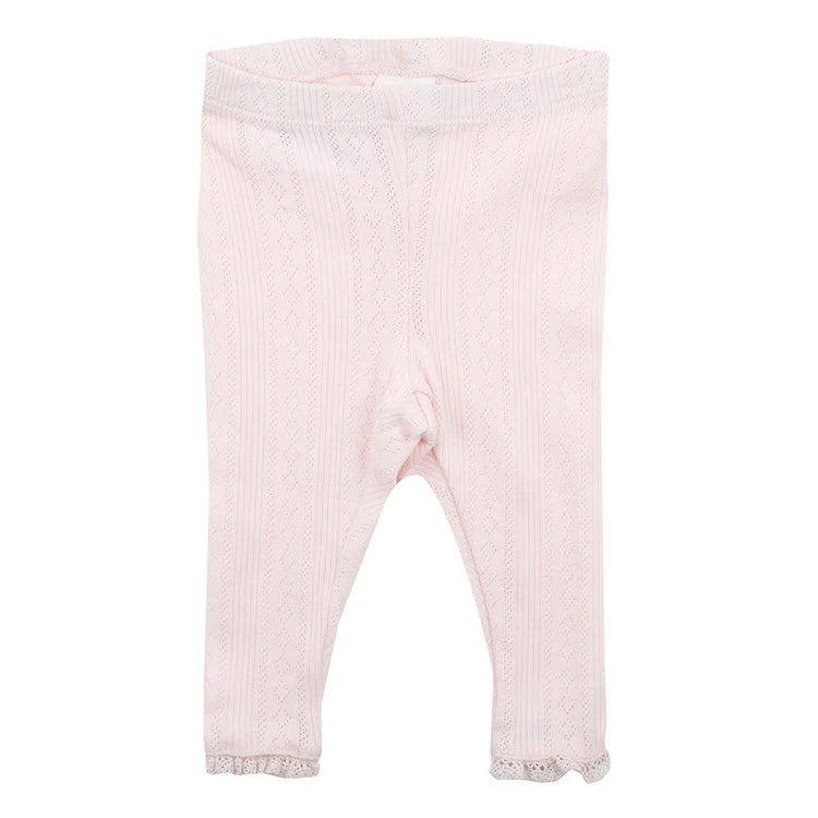 BEBE WHITE LABLE PINK POINTELLE LEGGING