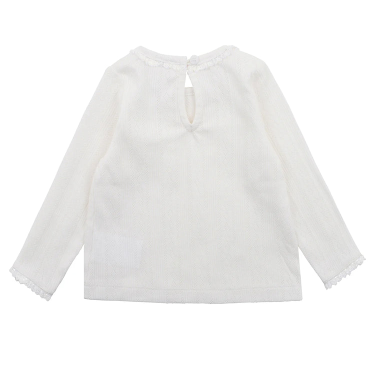 BEBE CLOUD ORGANIC POINTELLE LS TEE