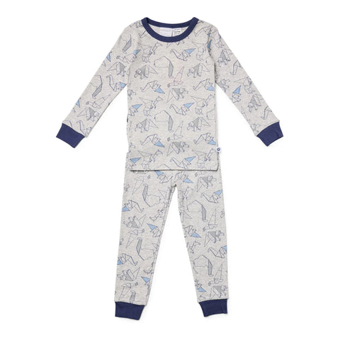 Marquise Boys Grey Origami Dinosaur Pyjamas