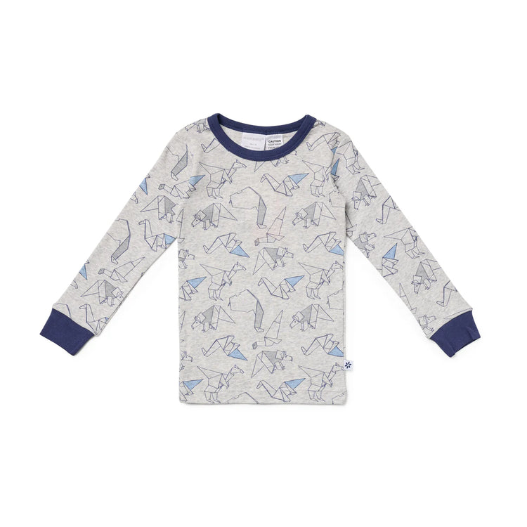 Marquise Boys Grey Origami Dinosaur Pyjamas