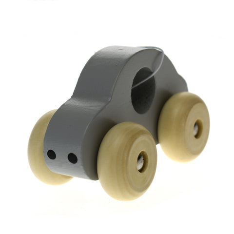 SIMPLE WOODEN TOY CAR-- GREY