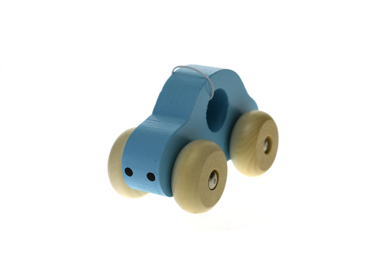 SIMPLE WOODEN TOY CAR-- BLUE