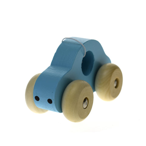 SIMPLE WOODEN TOY CAR-- BLUE