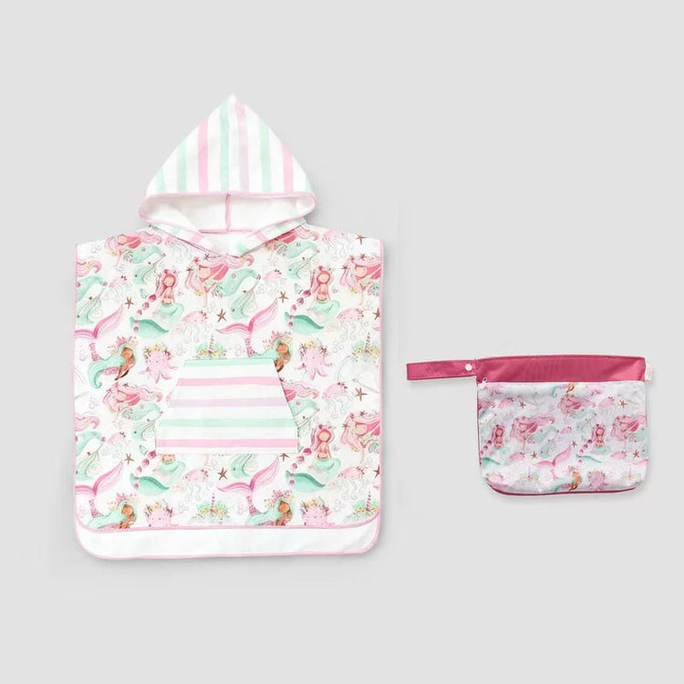Lesimo Sand Free Kids Hooded Towel - Mermaid Melody with free wet bag