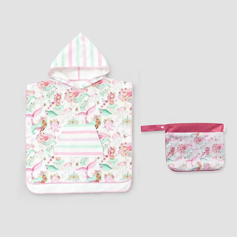 Lesimo Sand Free Kids Hooded Towel - Mermaid Melody with free wet bag