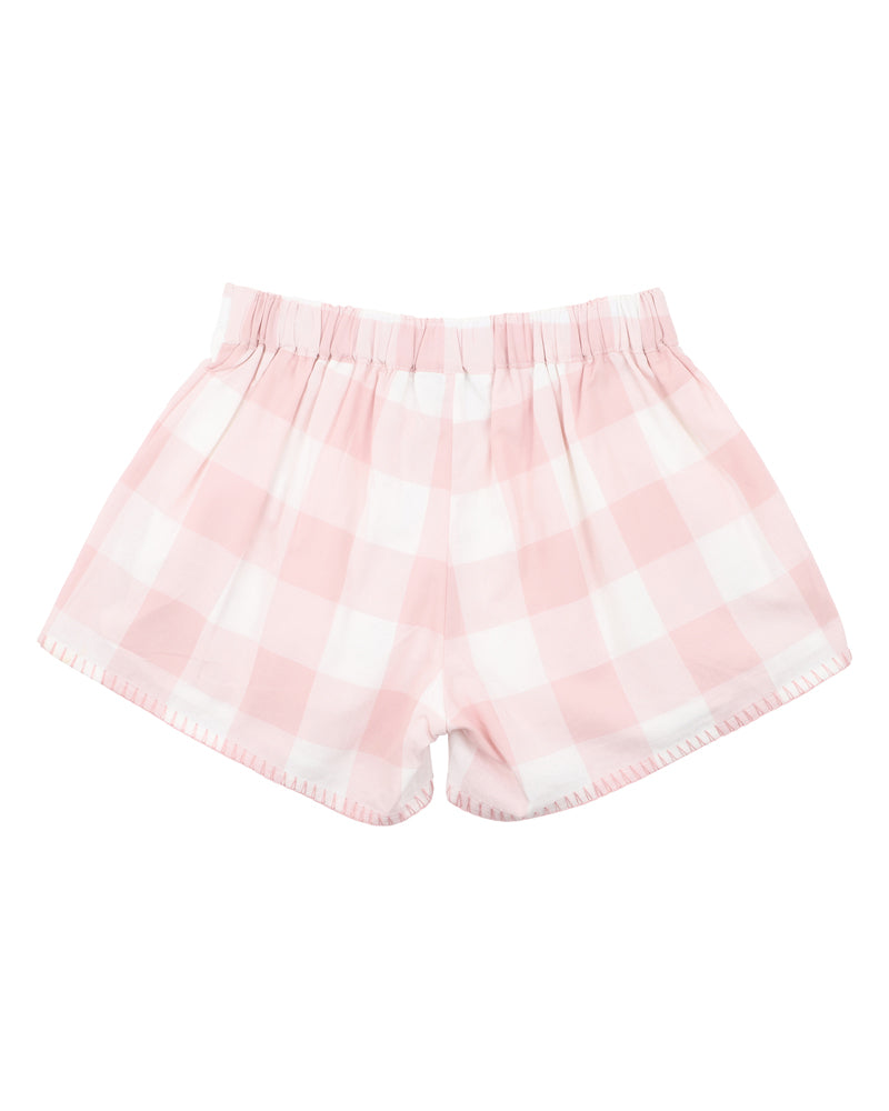 BEBE LARA EMBROIDERED CHECK SHORTS 3-7 YRS