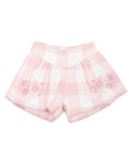 Bebe LARA EMBROIDERED CHECK SHORTS