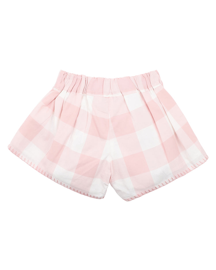 Bebe LARA EMBROIDERED CHECK SHORTS