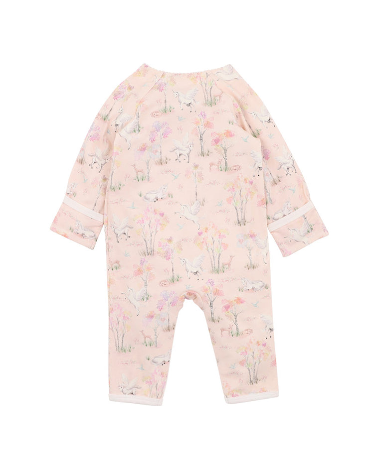 BEBE FLORENCE PRINT LS WRAP ROMPER