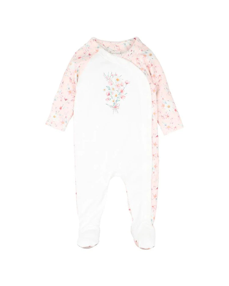 BEBE ZOE PRINT LS WRAP ONESIE