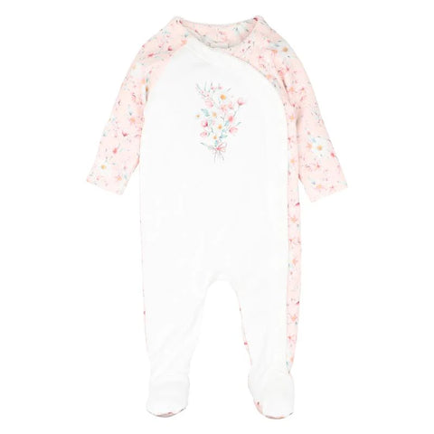 BEBE ZOE PRINT LS WRAP ONESIE