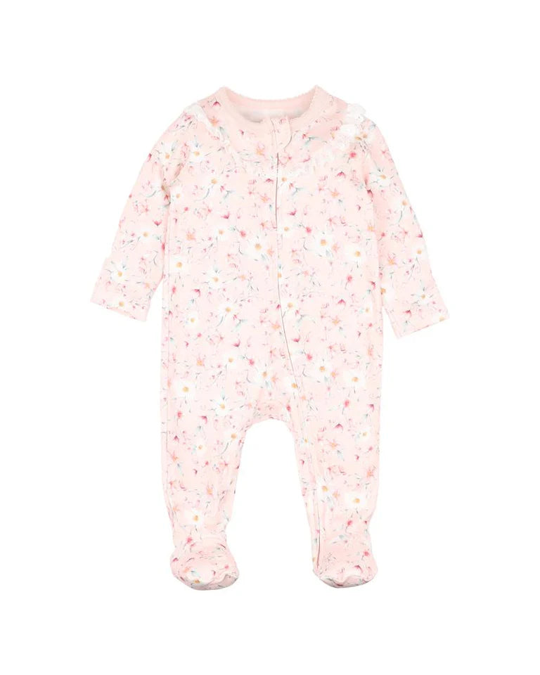 BEBE ZOE PRINT LS ZIP ONESIE