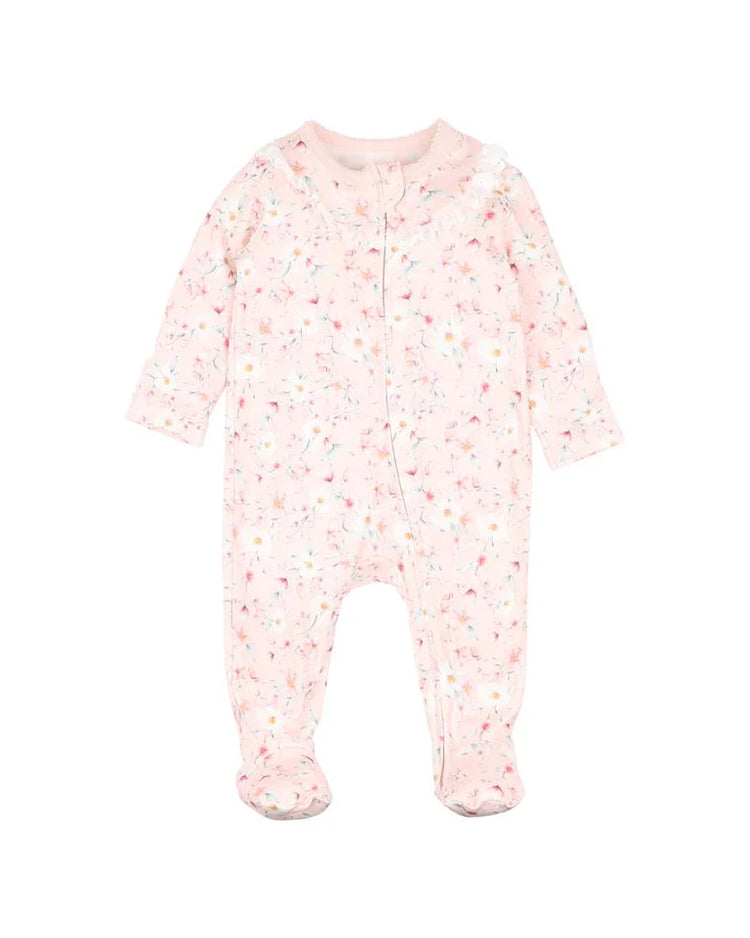 BEBE ZOE PRINT LS ZIP ONESIE