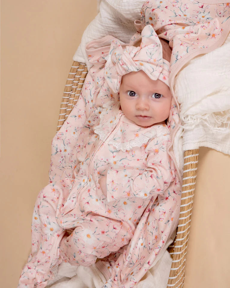 BEBE ZOE PRINT LS ZIP ONESIE