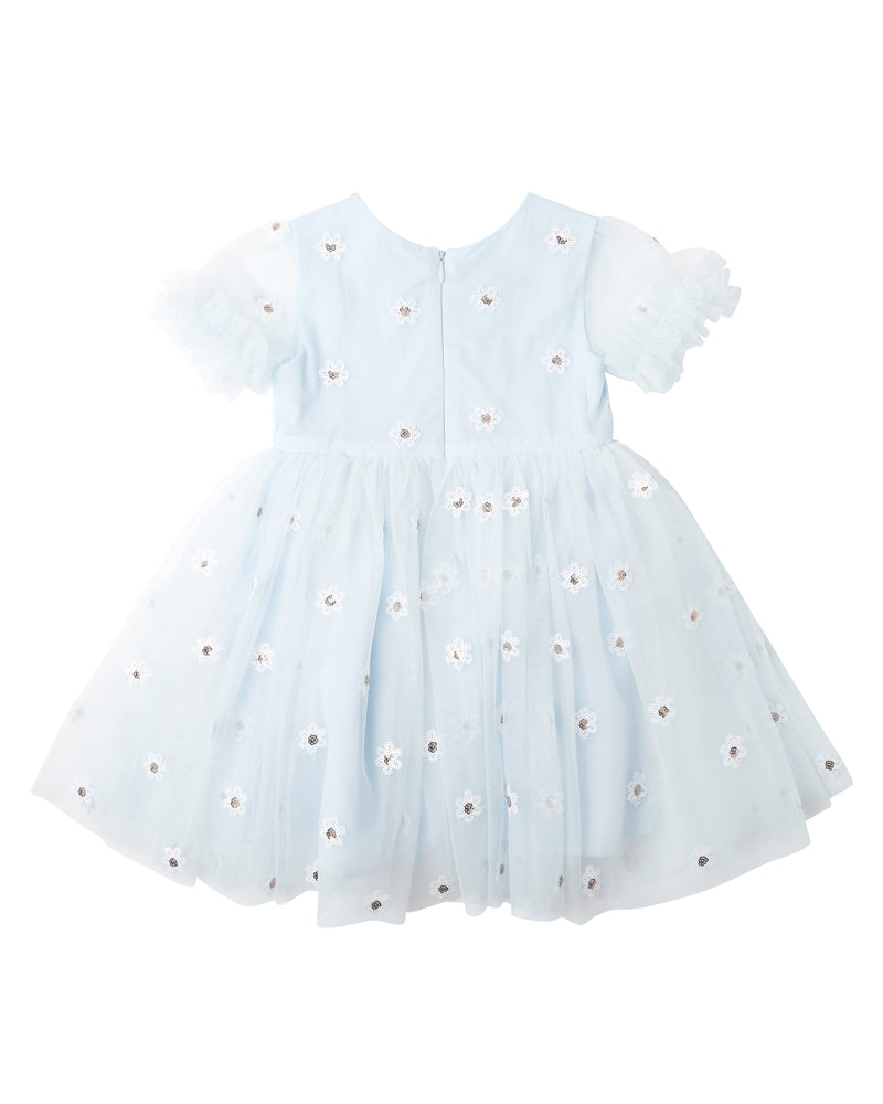 BEBE FESTIVE SEQUIN DAISY DRESS