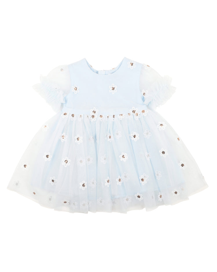 BEBE FESTIVE SEQUIN DAISY DRESS