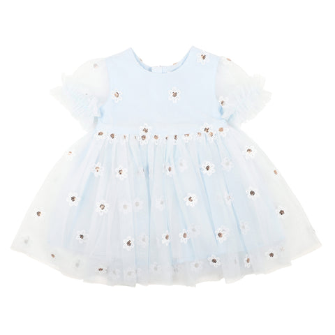 BEBE FESTIVE SEQUIN DAISY DRESS