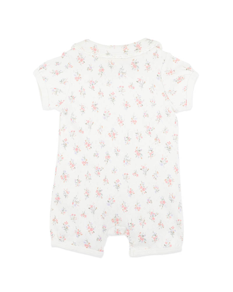 BEBE ANYA DITSY PRINT ORGANIC SS ZIPSUIT