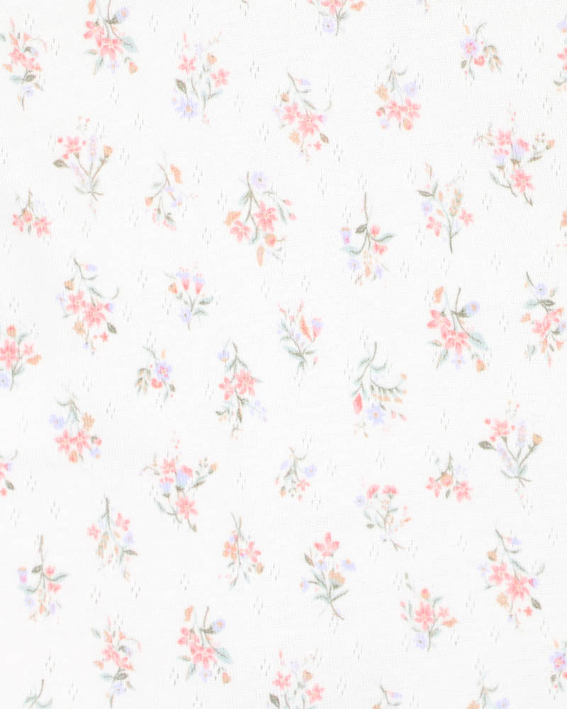BEBE ANYA DITSY PRINT ORGANIC SS ZIPSUIT
