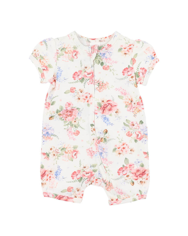 BEBE ANYA BLOOM ORGANIC SS ZIPSUIT