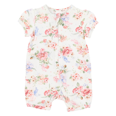BEBE ANYA BLOOM ORGANIC SS ZIPSUIT