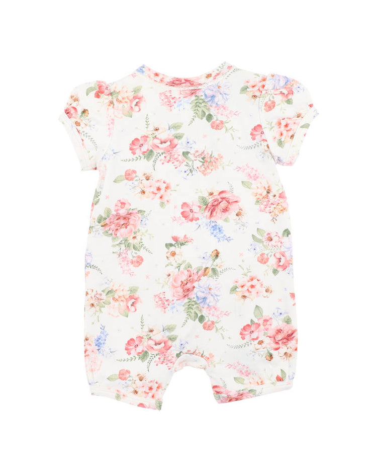 BEBE ANYA BLOOM ORGANIC SS ZIPSUIT