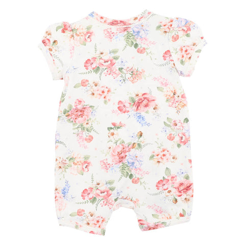 BEBE ANYA BLOOM ORGANIC SS ZIPSUIT